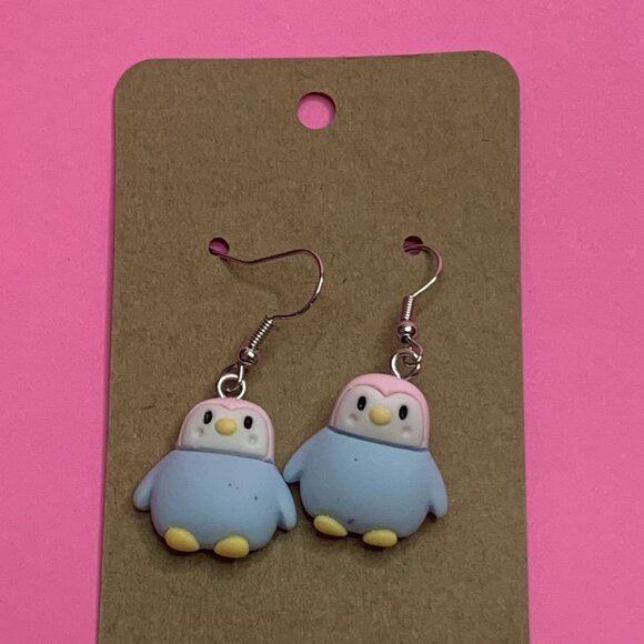 Penguin Earring, Silly Animal Earring, Penguin Jewelry, Gift Idea, Penguin Charm - Picture 5 of 9